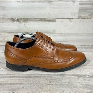Cole‎ Haan Men's Oxford Shoes Almond Toe Lace Up Brown Leather 10M